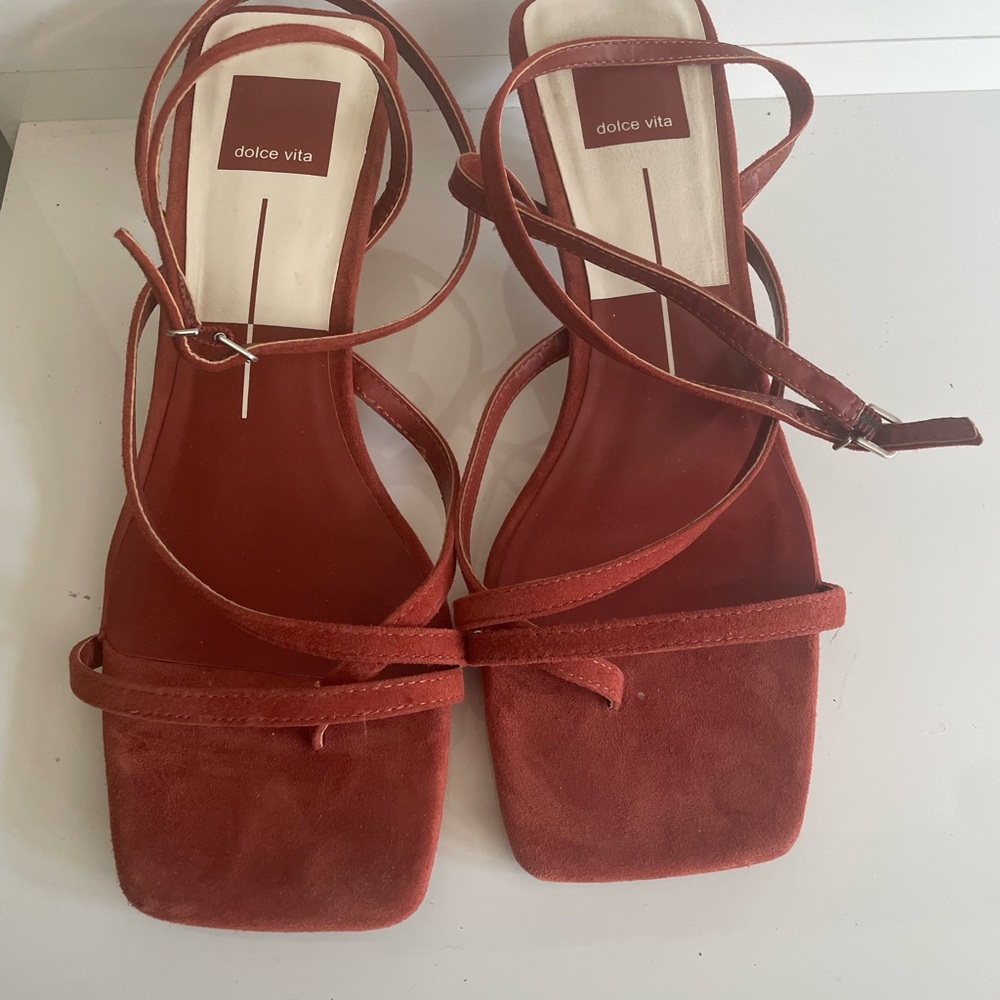 Dolce Vita Red Sandals Elegant Suede